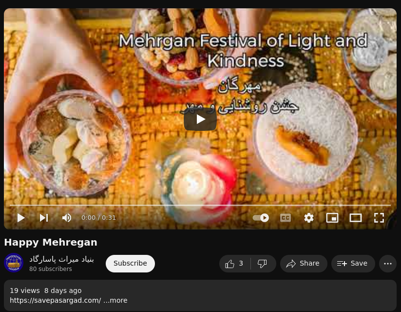 Happy Mehregan – Festival Of Light And Kindness Video Published | World ...